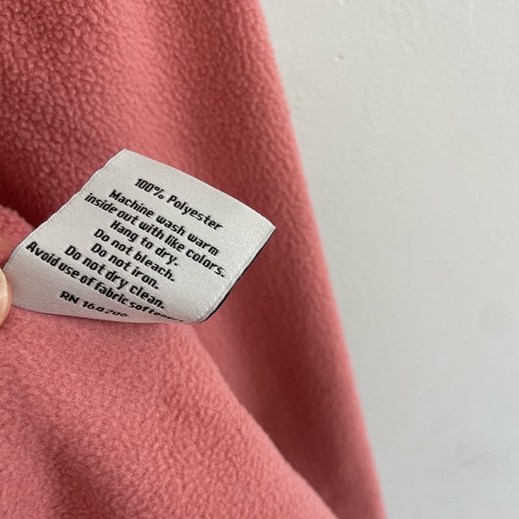 Dudley Stephens Palmer Puff Sleeve Turtleneck Top Vello Fleece Pink Size L - Picture 3 of 4